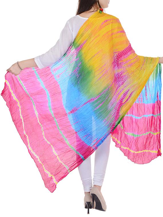 multi colored pure silk dupatta - 12153679 - Standard Image - 1