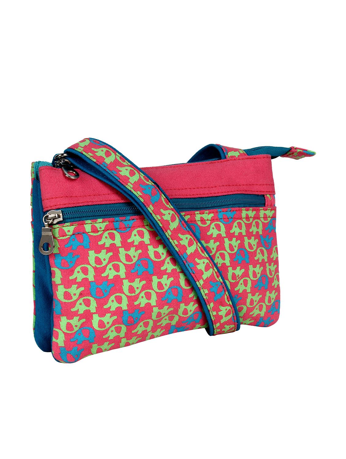 multi printed canvas sling bag - 12155970 - Standard Image - 4