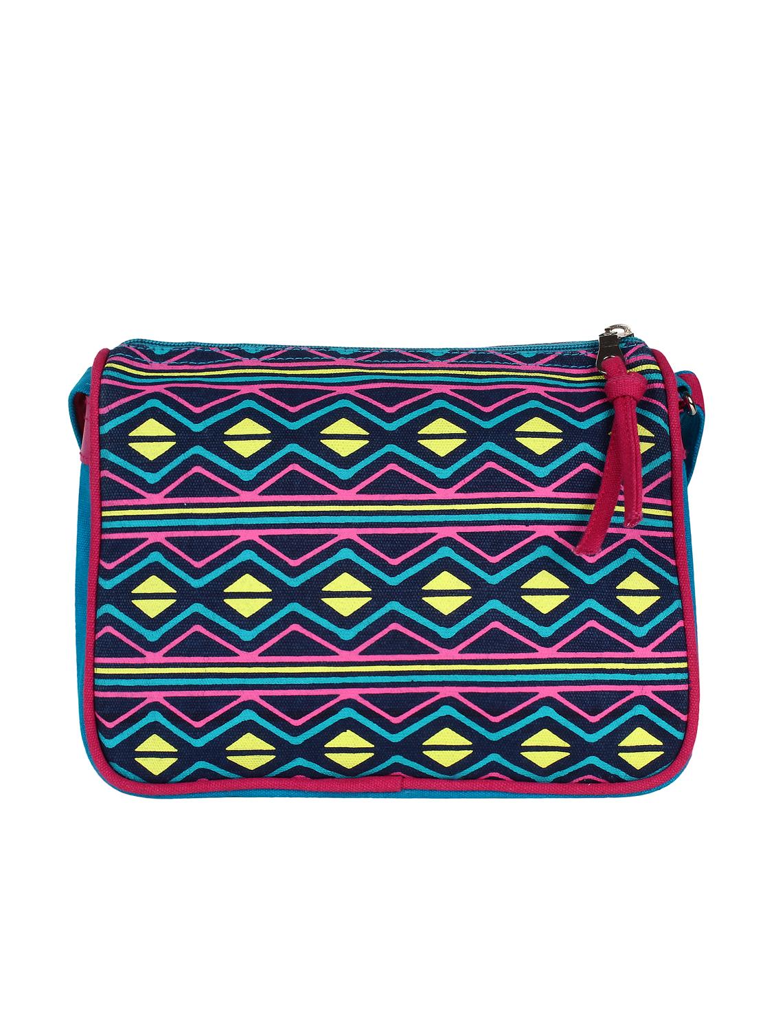 multicolored printed canvas sling bag - 12155977 - Standard Image - 1