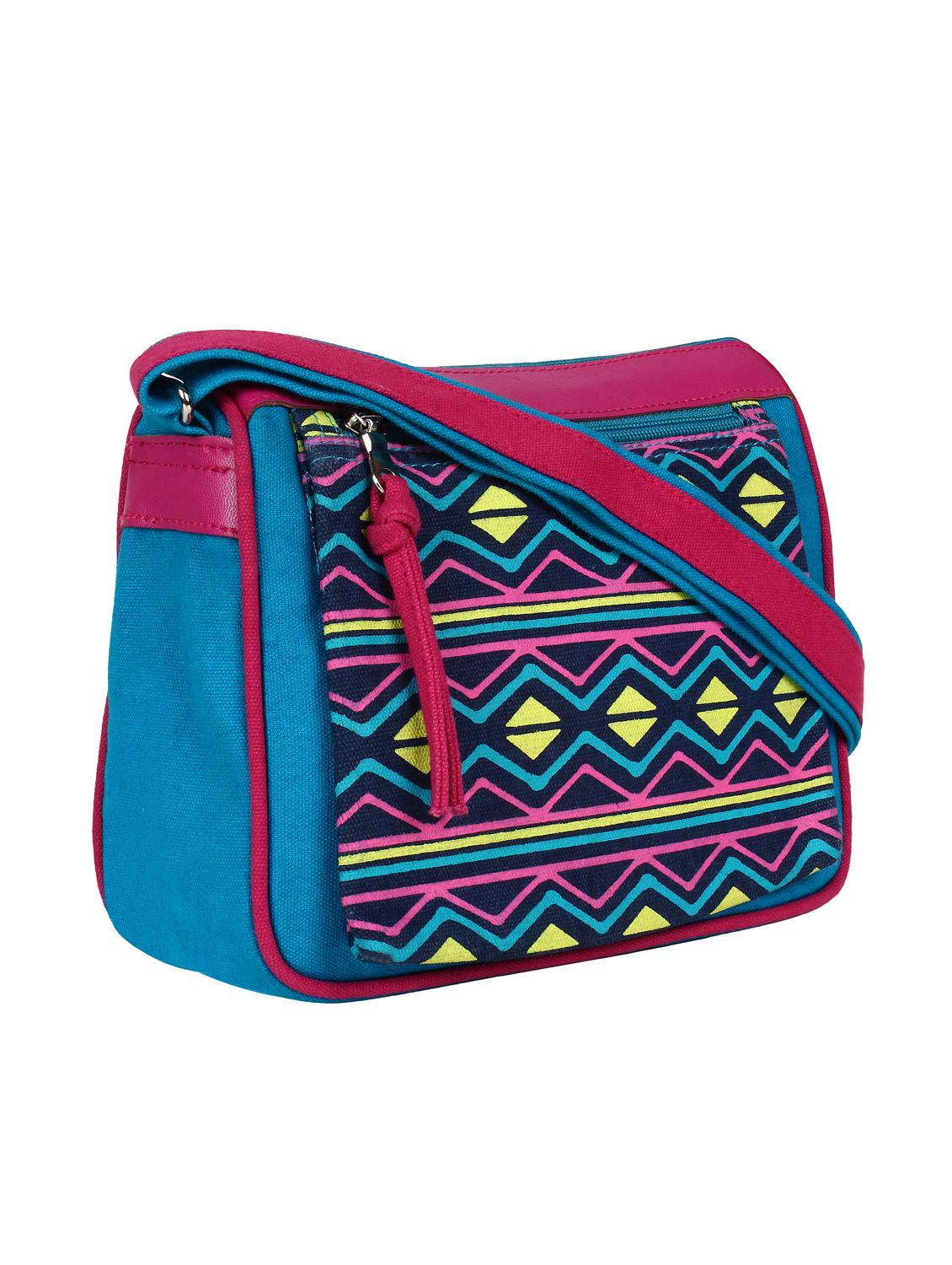 multicolored printed canvas sling bag - 12155977 - Standard Image - 4