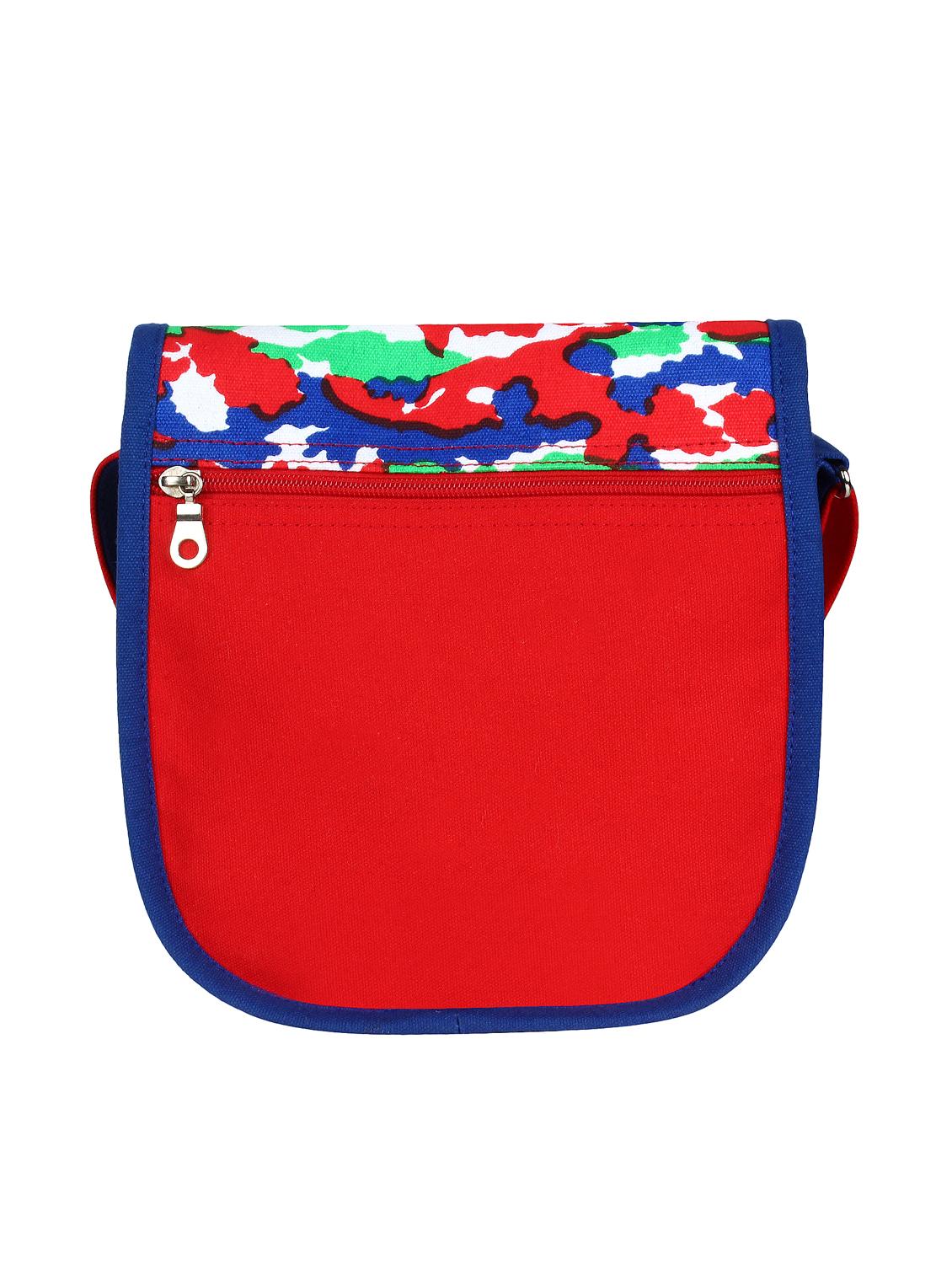 red printed canvas sling bag - 12155979 - Standard Image - 1