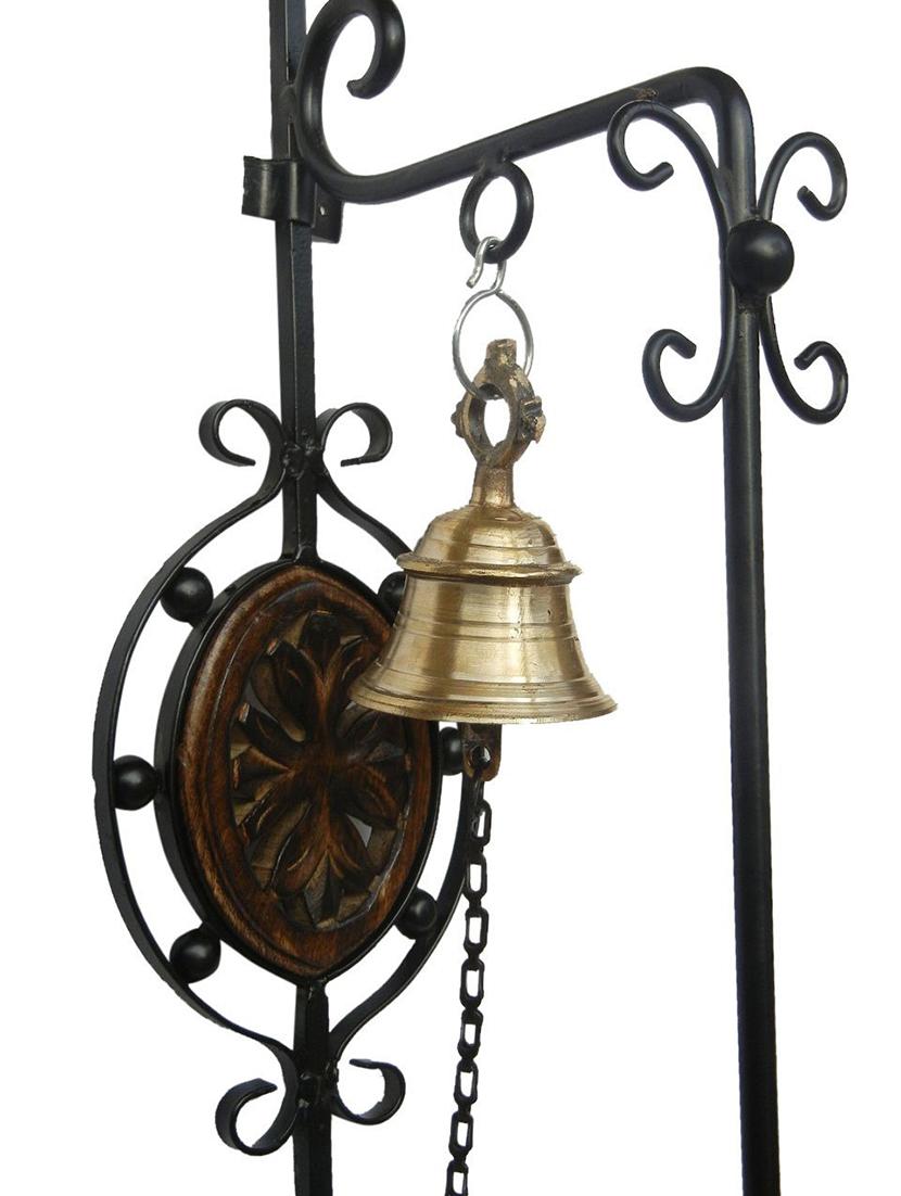 desi karigar door bell square ( black ) wood door knocker - 12163882 - Standard Image - 1