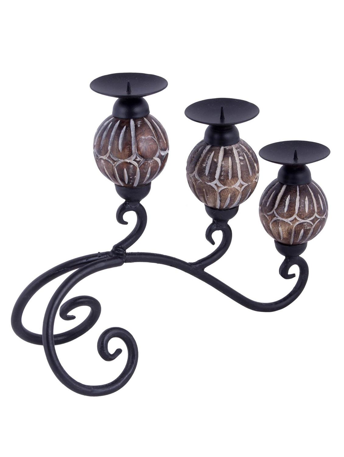 brown wooden candle stand - 12163920 - Zoom Image - 0
