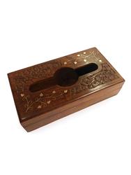 brown wooden napkin holder