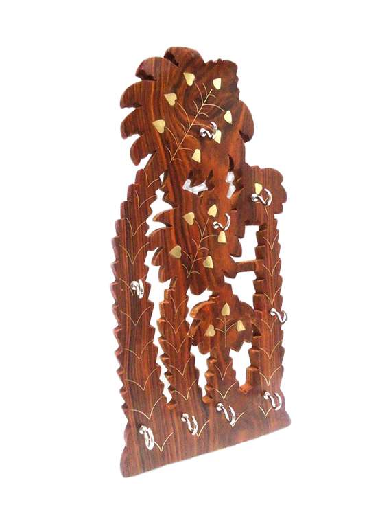 brown wooden  key holder - 12163971 -  Standard Image - 1