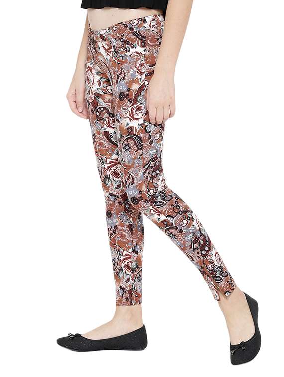 brown cotton printed trouser - 12165317 -  Standard Image - 1