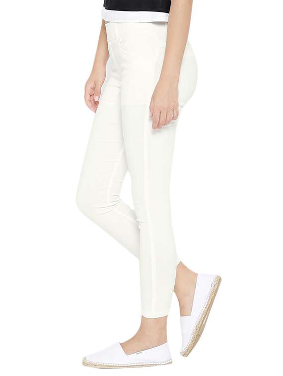 white cotton jeggings - 12165436 - Standard Image - 1