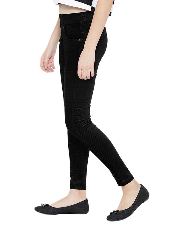 black cotton jeggings - 12165441 -  Standard Image - 1