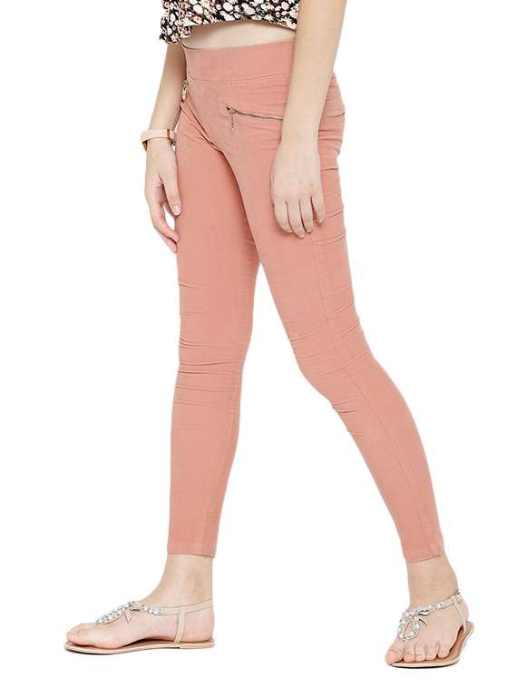peach cotton jegging - 12165449 -  Standard Image - 1