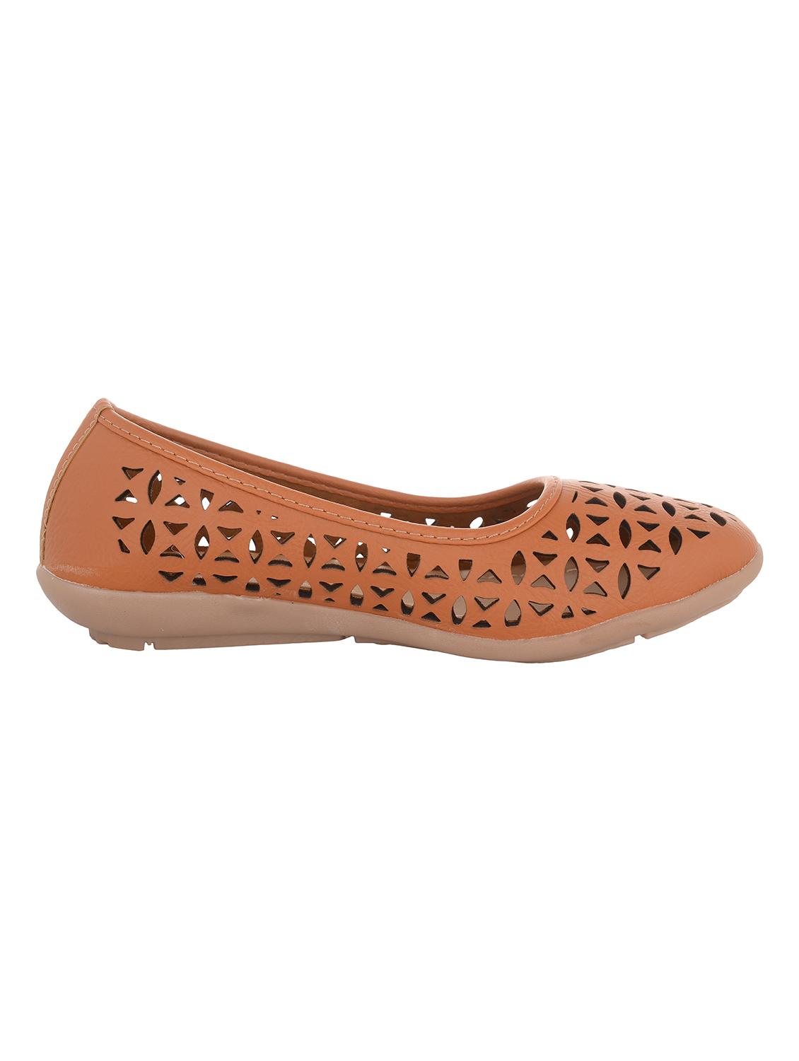 tan leatherette ballerina - 12165545 - Standard Image - 1