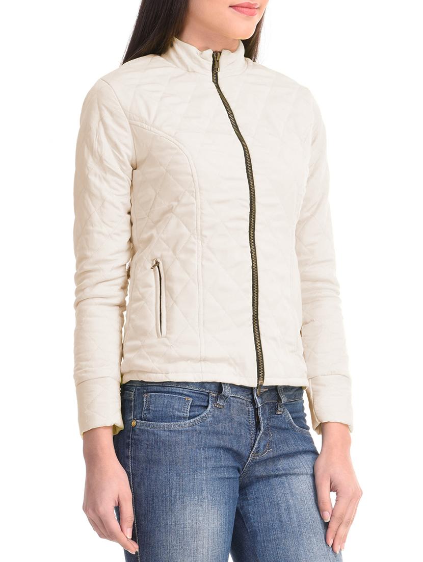 cream polyester jacket - 12167208 -  Standard Image - 1