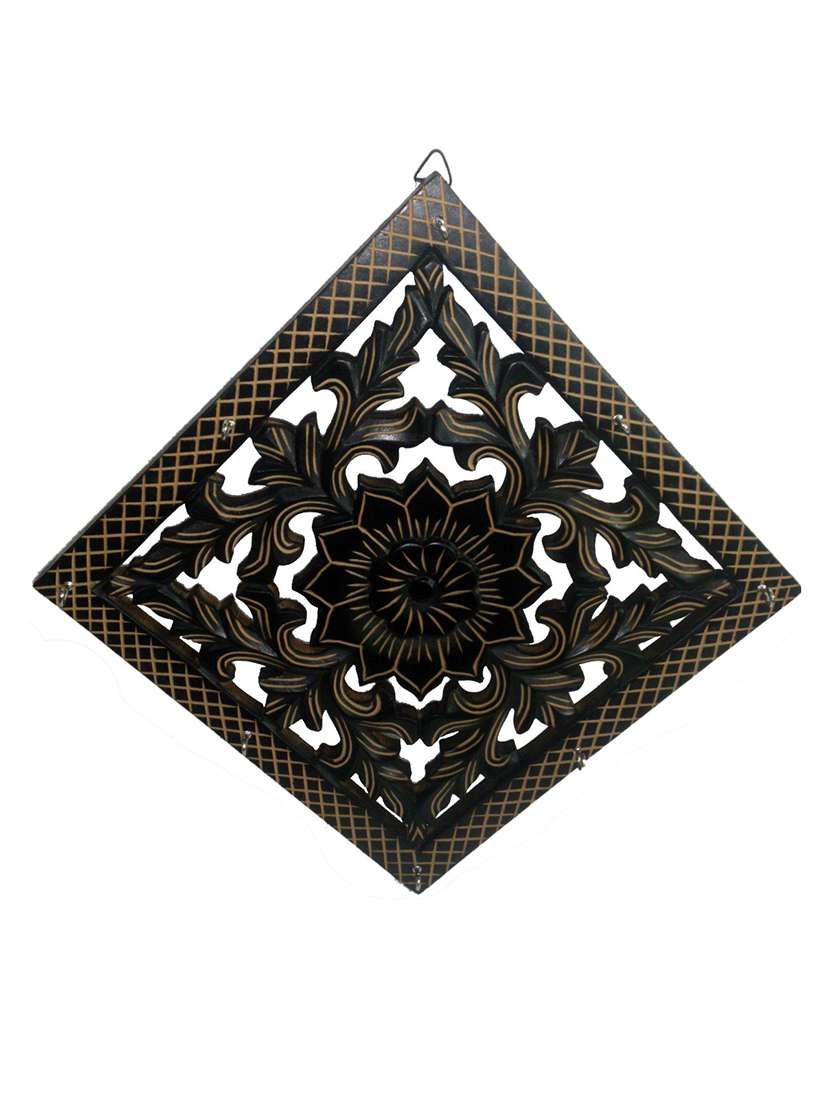 desi karigar wooden hand carved big wall hanging key hanger