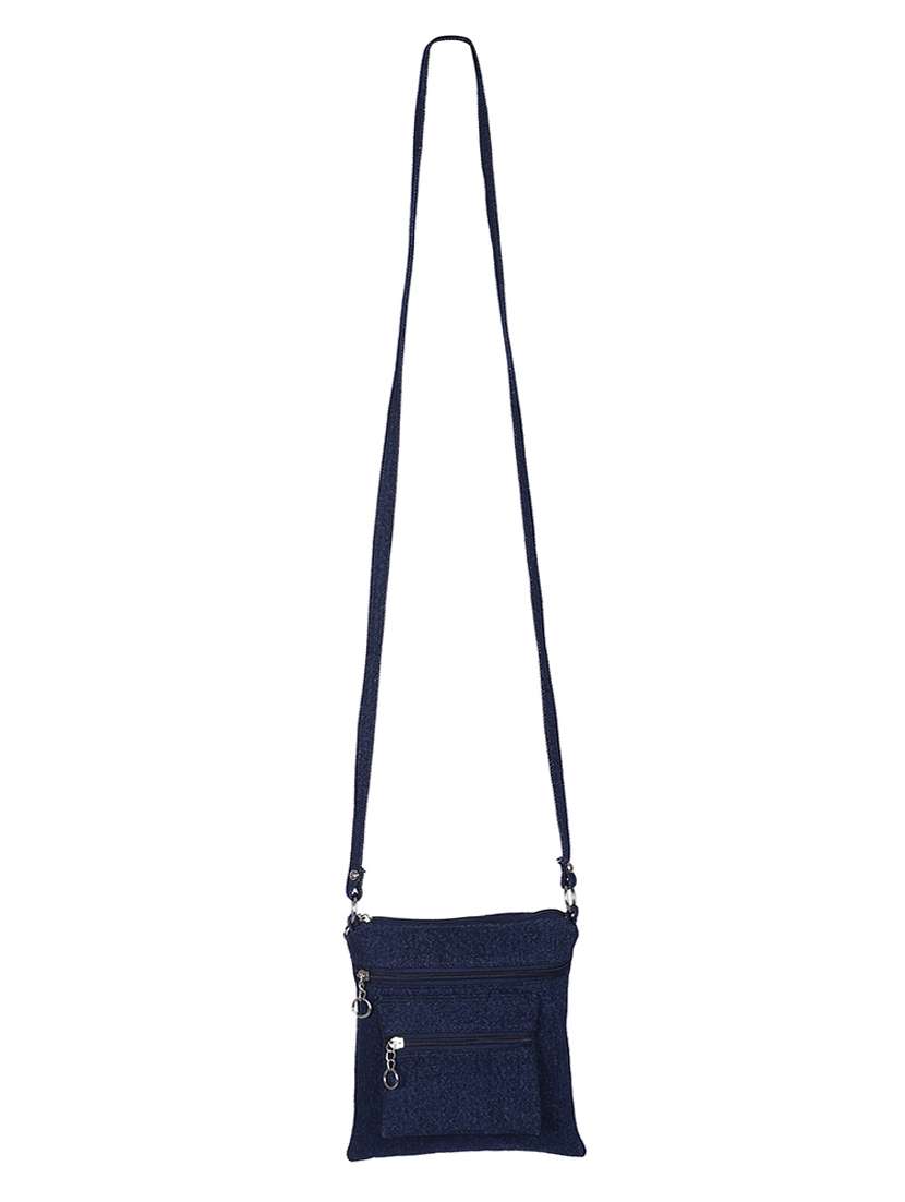 blue cotton sling bag - 12177972 - Standard Image - 4