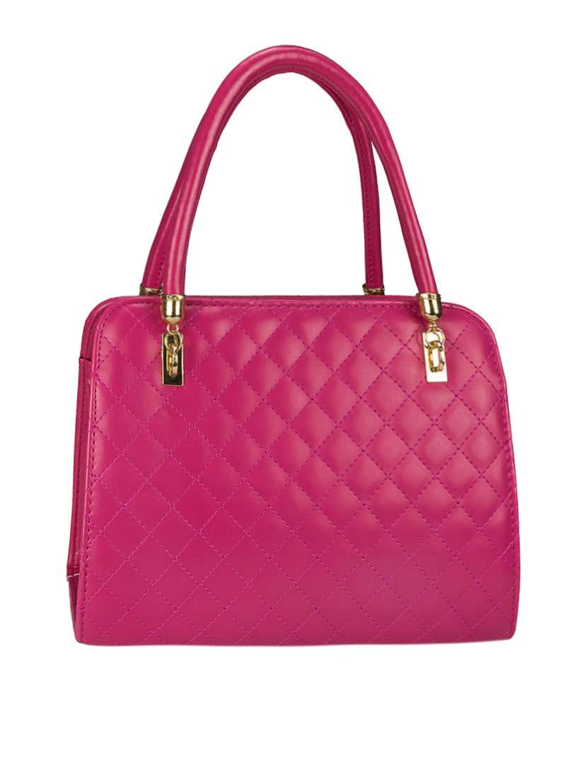 quilted pink leatherette handbag