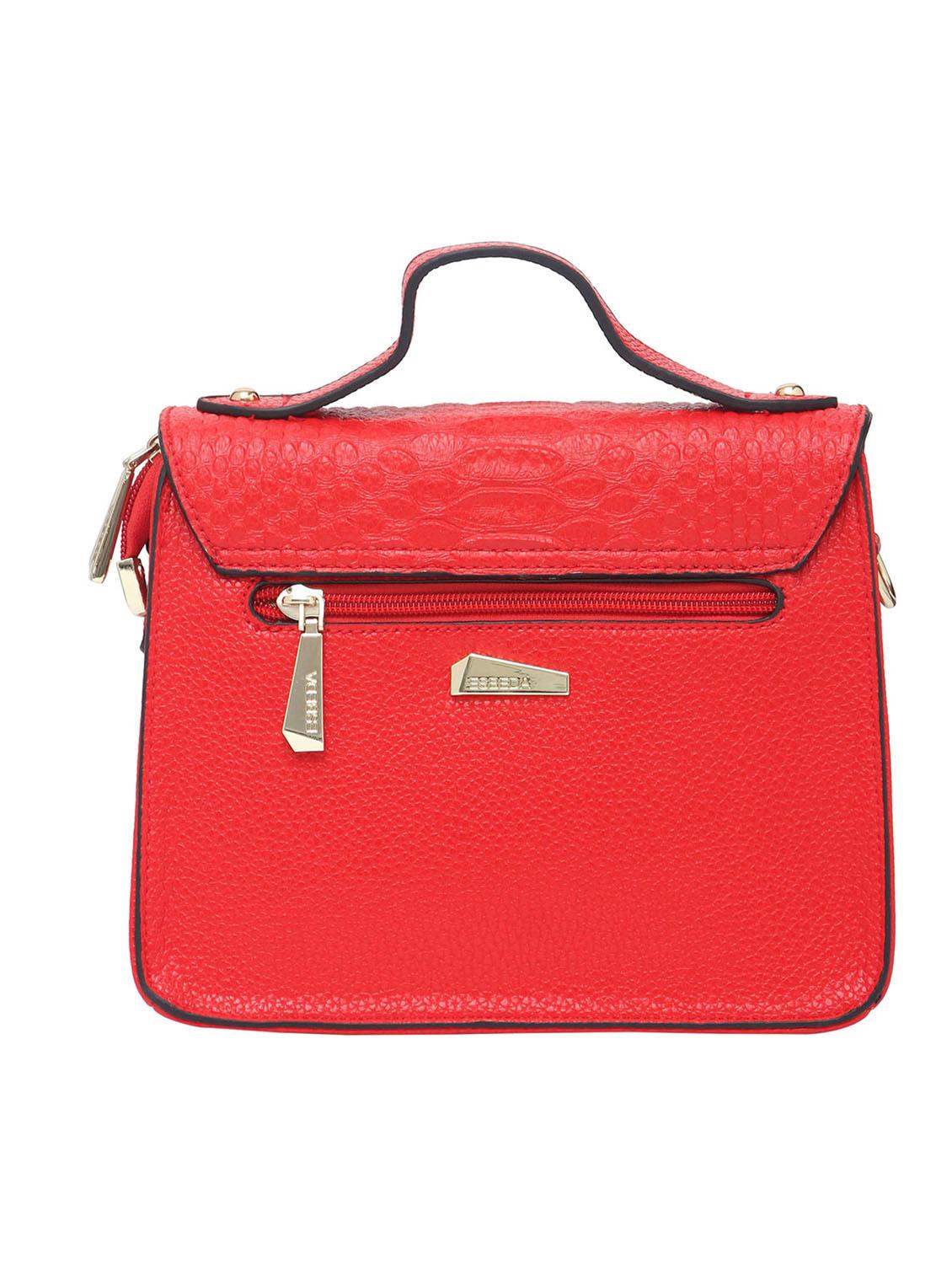 red textured synthetic leather handbag - 12184887 -  Standard Image - 1
