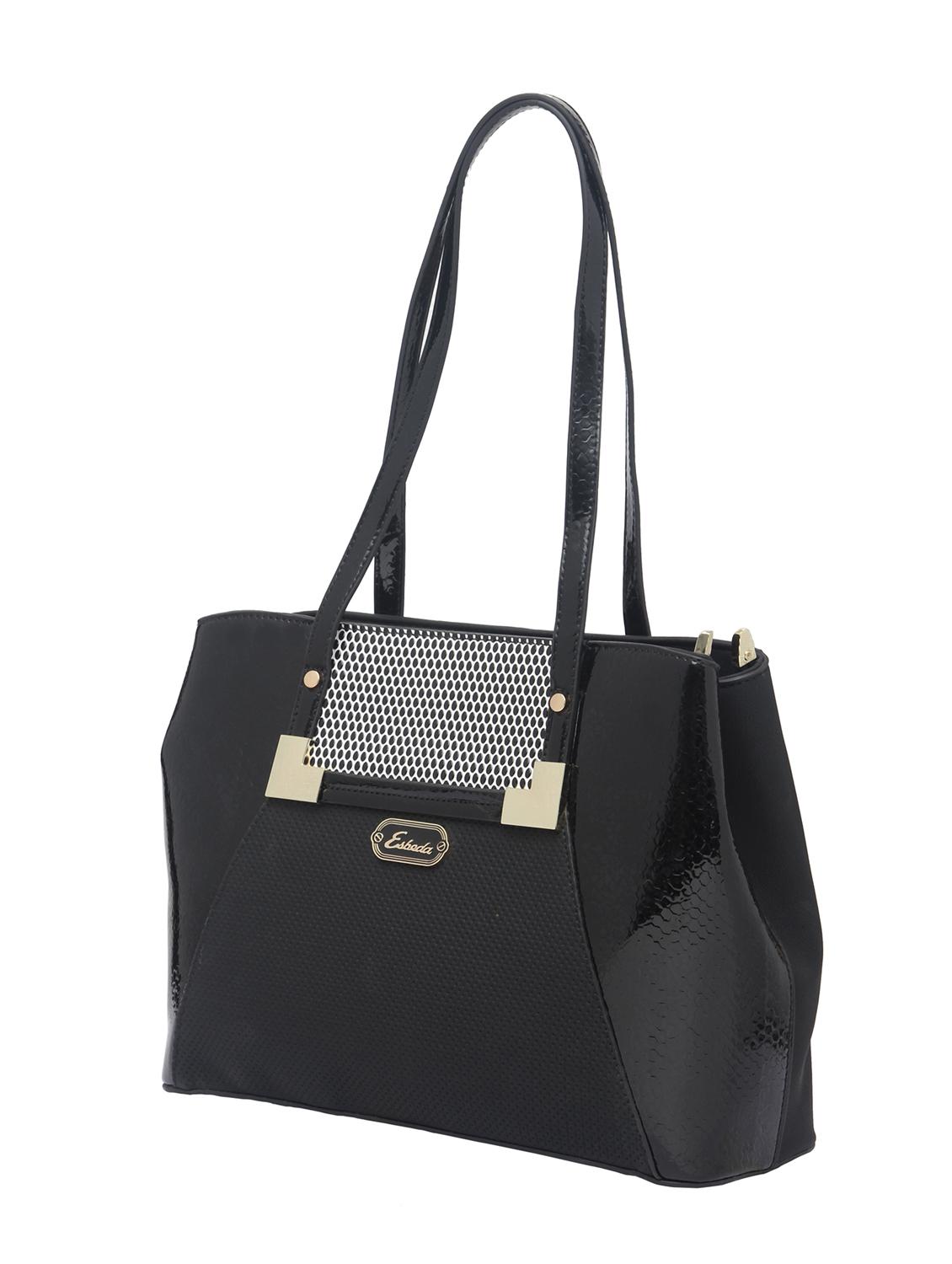 black synthetic leather handbag - 12184892 - Standard Image - 4