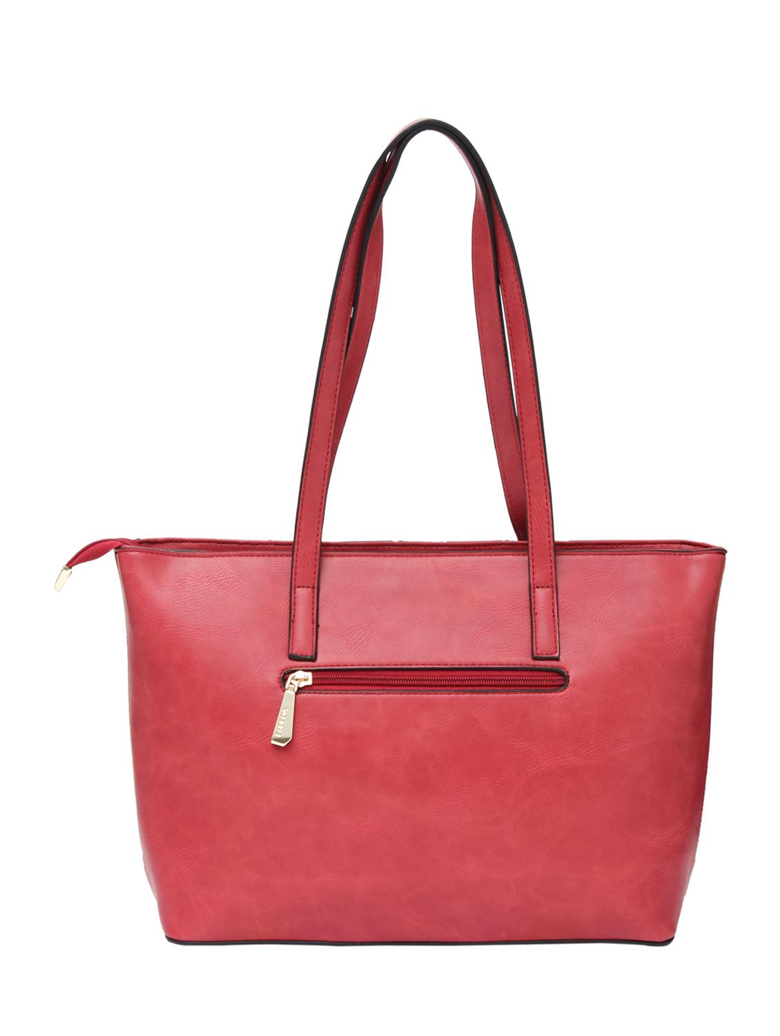red synthetic leather handbag - 12184901 -  Standard Image - 1