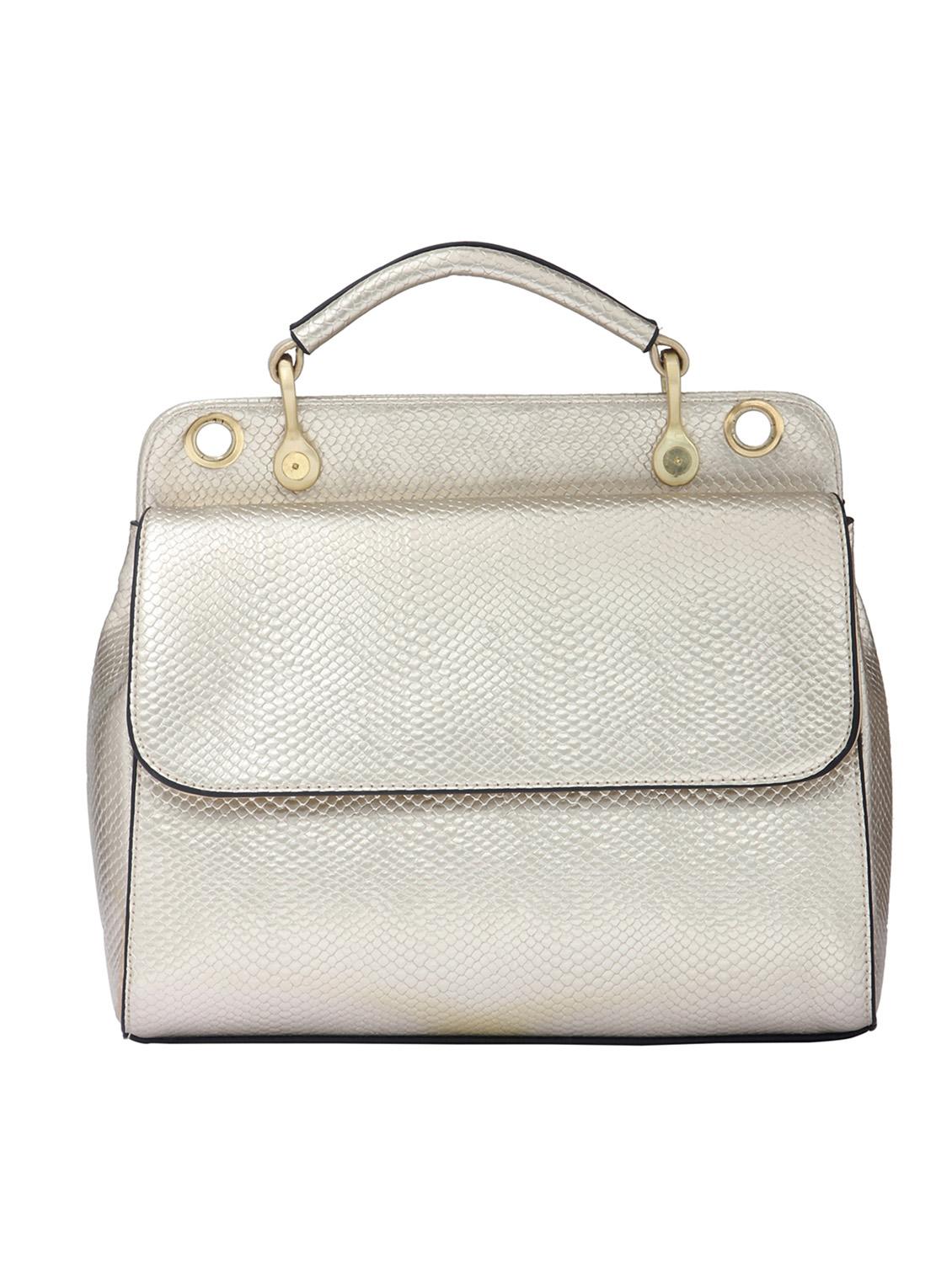 beige textured synthetic leather handbag - 12184906 - Standard Image - 1