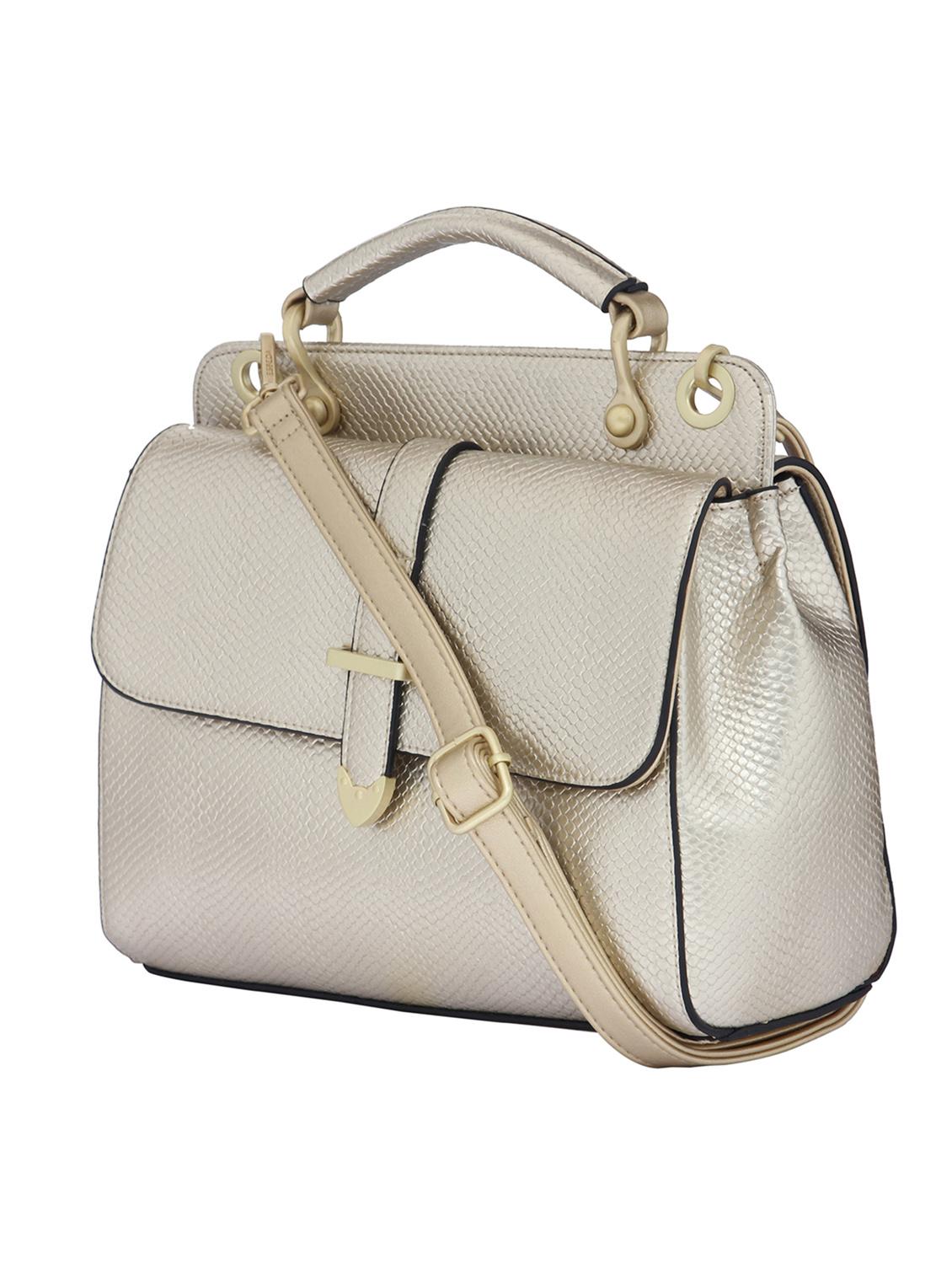 beige textured synthetic leather handbag - 12184906 - Standard Image - 4