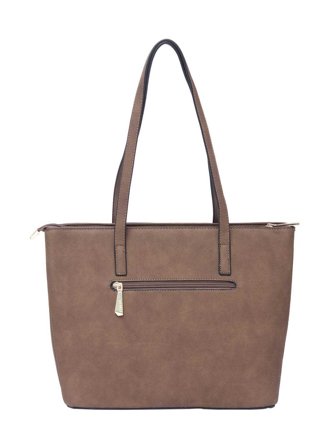 brown textured synthetic leather handbag - 12184915 - Standard Image - 1
