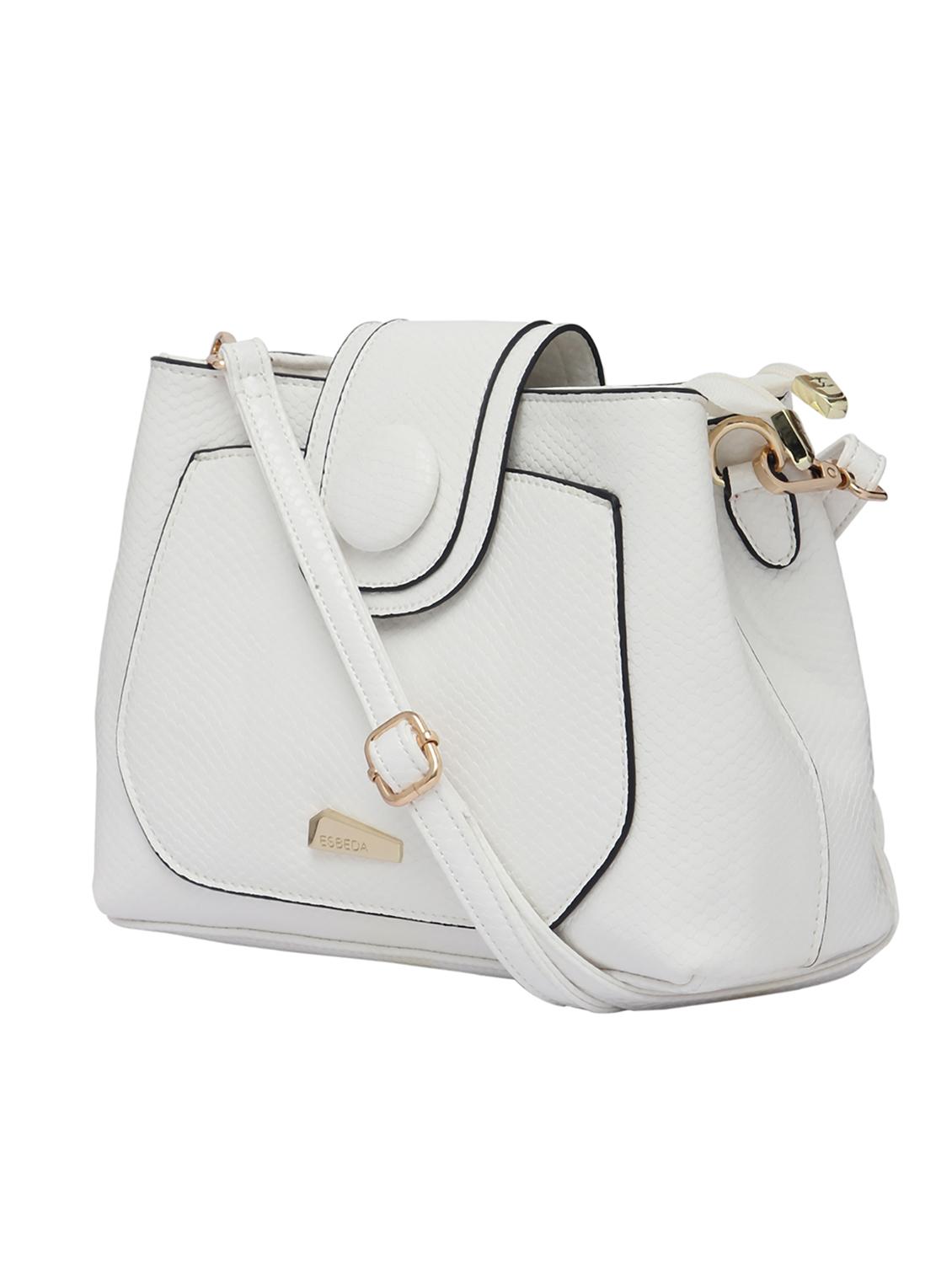 white synthetic leather sling bag - 12184924 - Standard Image - 4