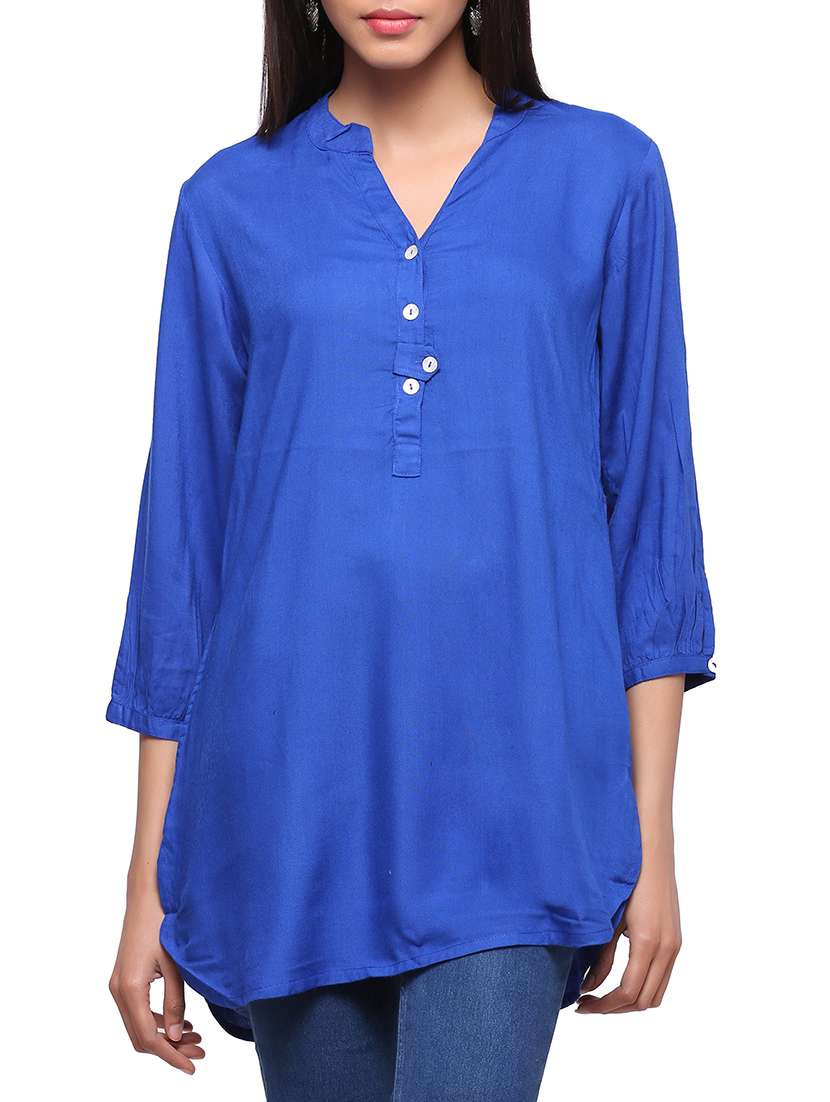 blue viscose straight kurti