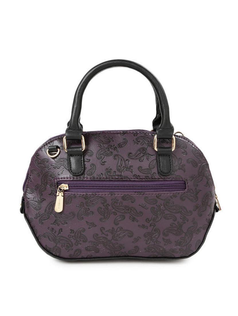 purple synthetic leather handbag with sling - 12203209 - Standard Image - 1