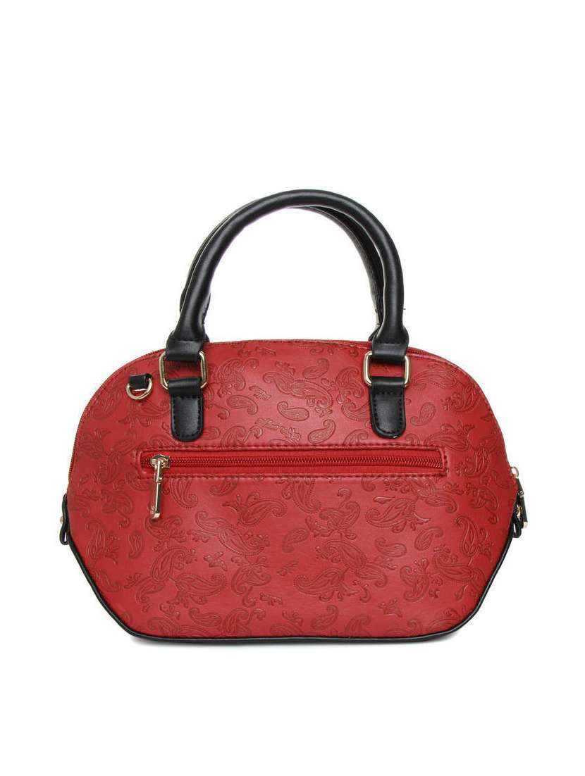 red synthetic leather embossed handbag - 12203210 - Standard Image - 1