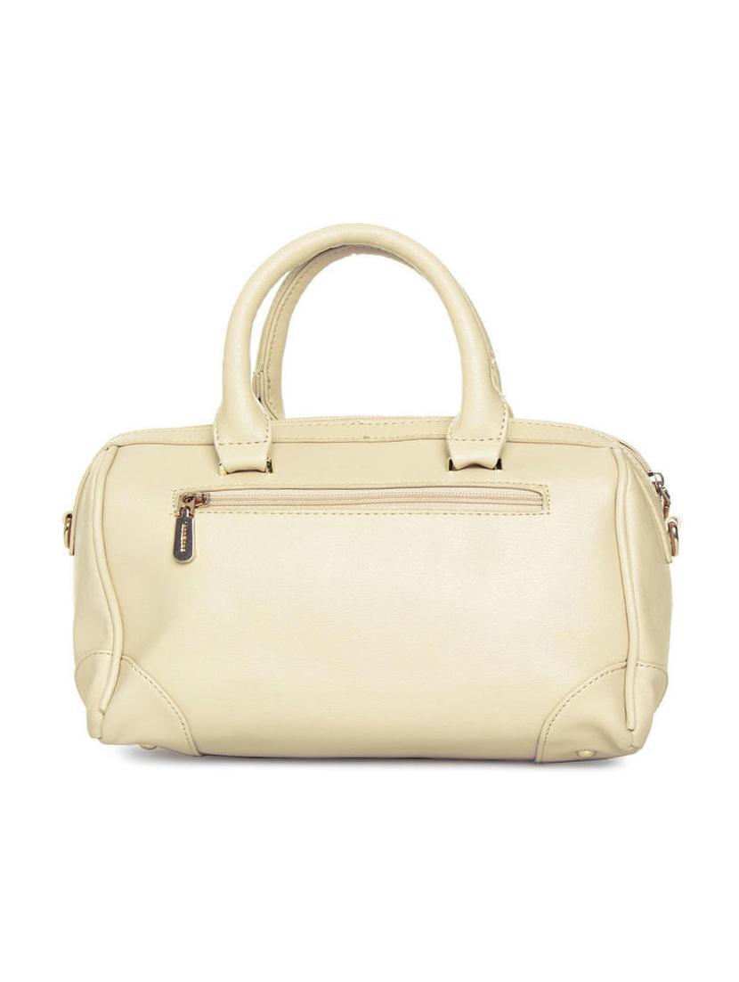beige synthetic leather handbag with sling - 12203214 - Standard Image - 1