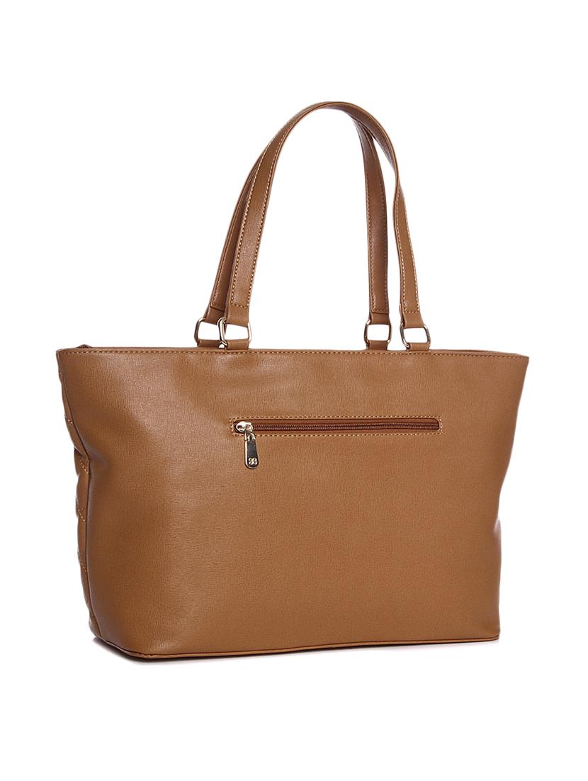 brown quilted synthetic leather tote - 12203226 -  Standard Image - 1