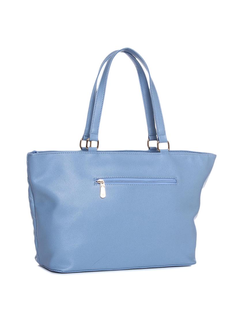 blue quilted synthetic leather tote - 12203227 -  Standard Image - 1