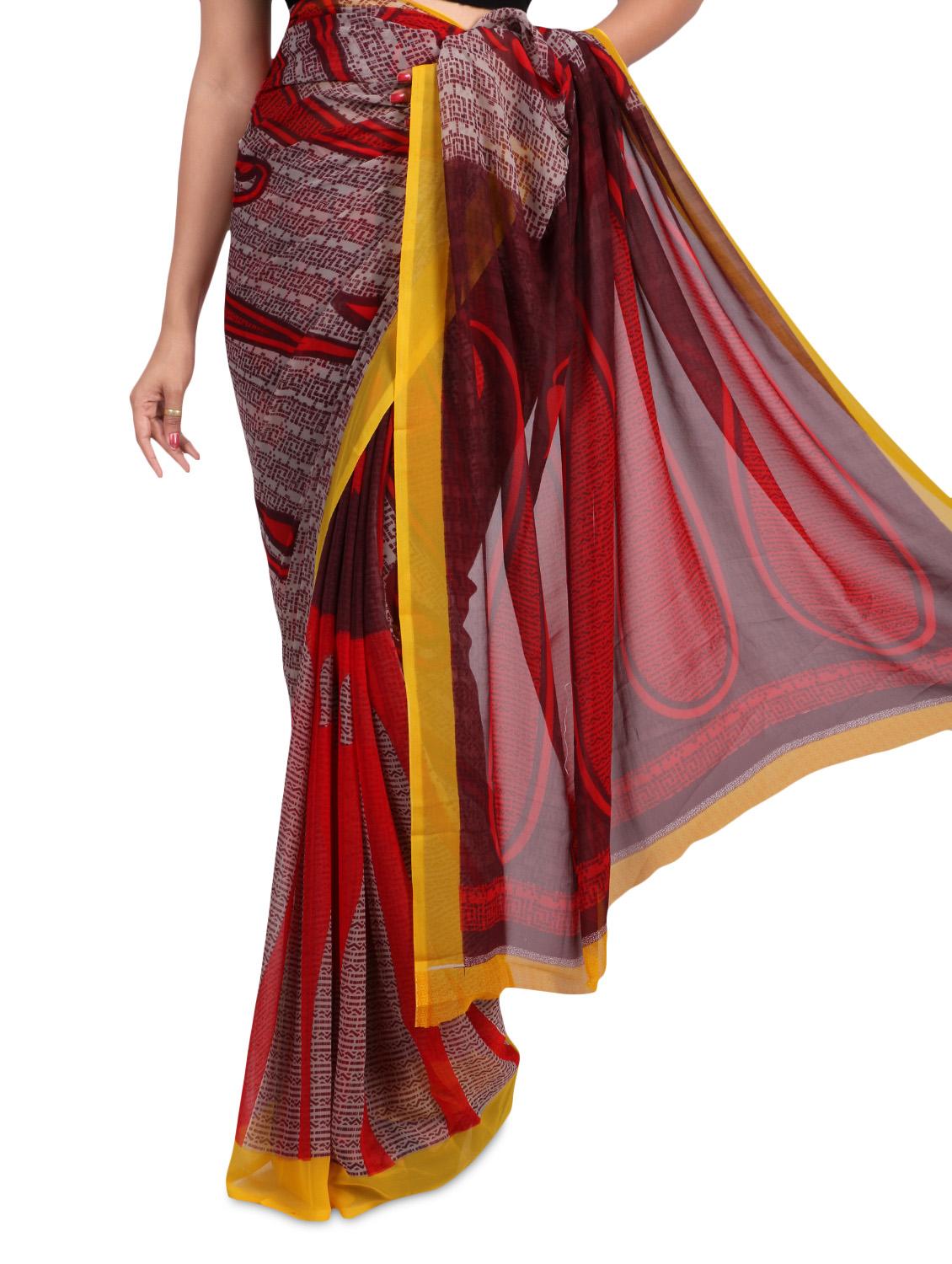 Multicolor Printed Georgette Half & Hlaf Saree - 1220422 - Standard Image - 1