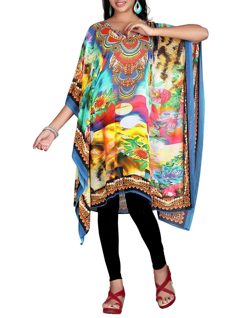 multi colored georgette kaftan