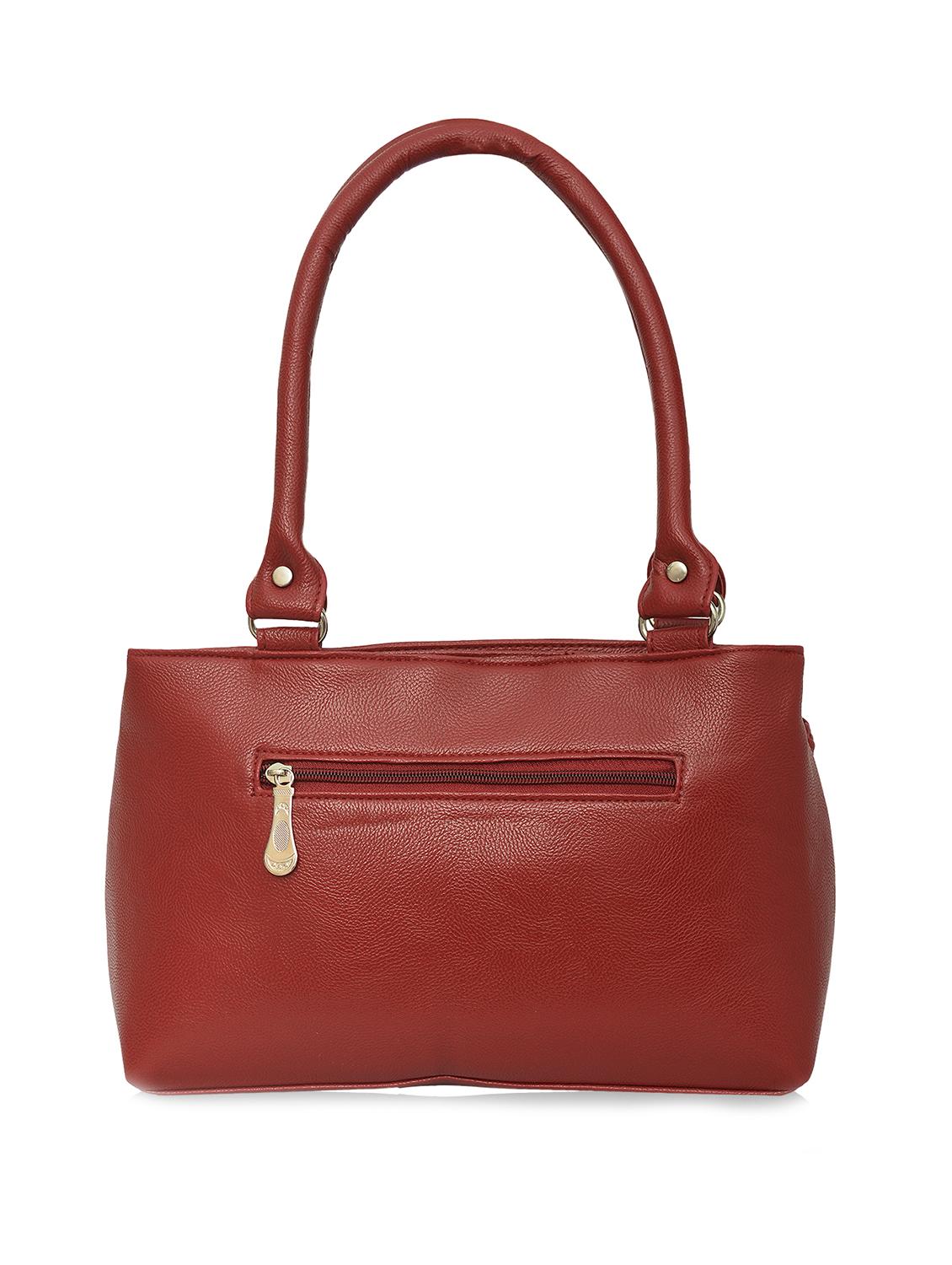 maroon leatherette braided handbag - 12206091 - Standard Image - 1