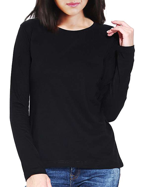 black cotton regular tshirt