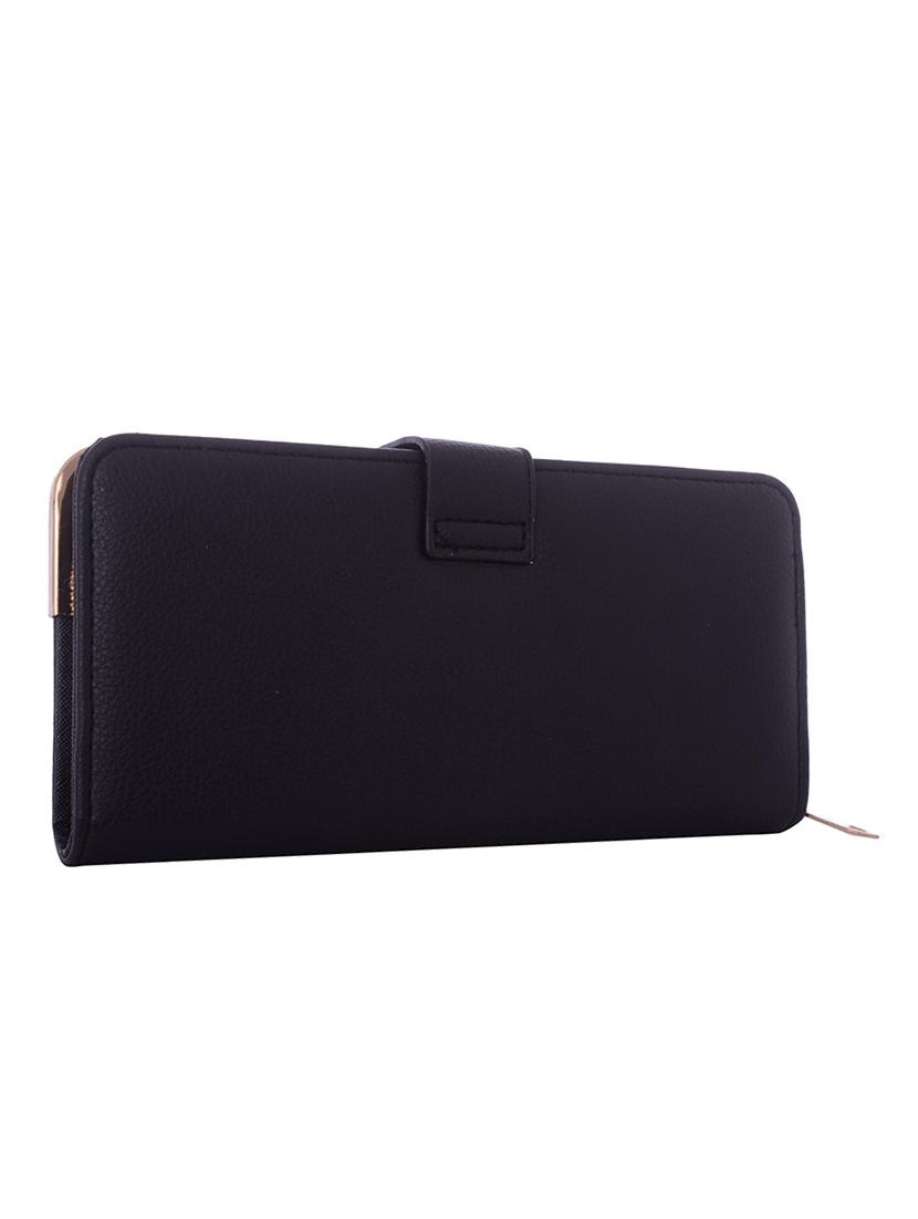 black leatherette textured clutch - 12220988 -  Standard Image - 1