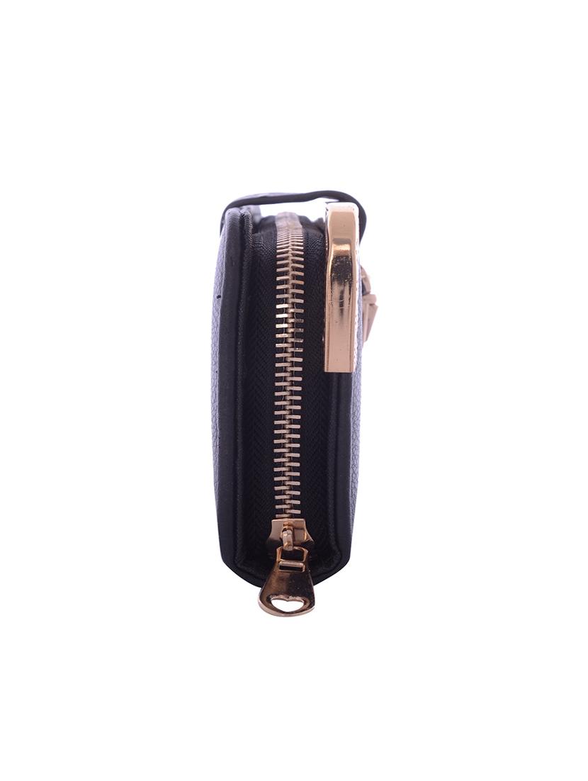 black leatherette textured clutch - 12220988 - Standard Image - 4