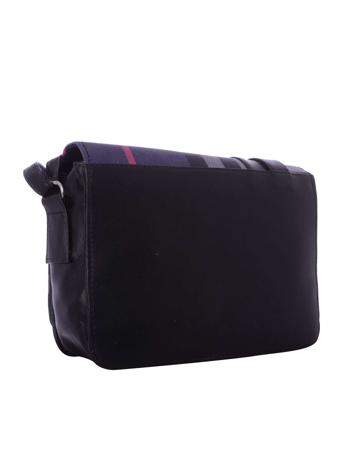 black leatherette checkered sling bag - 12221053 - Standard Image - 1