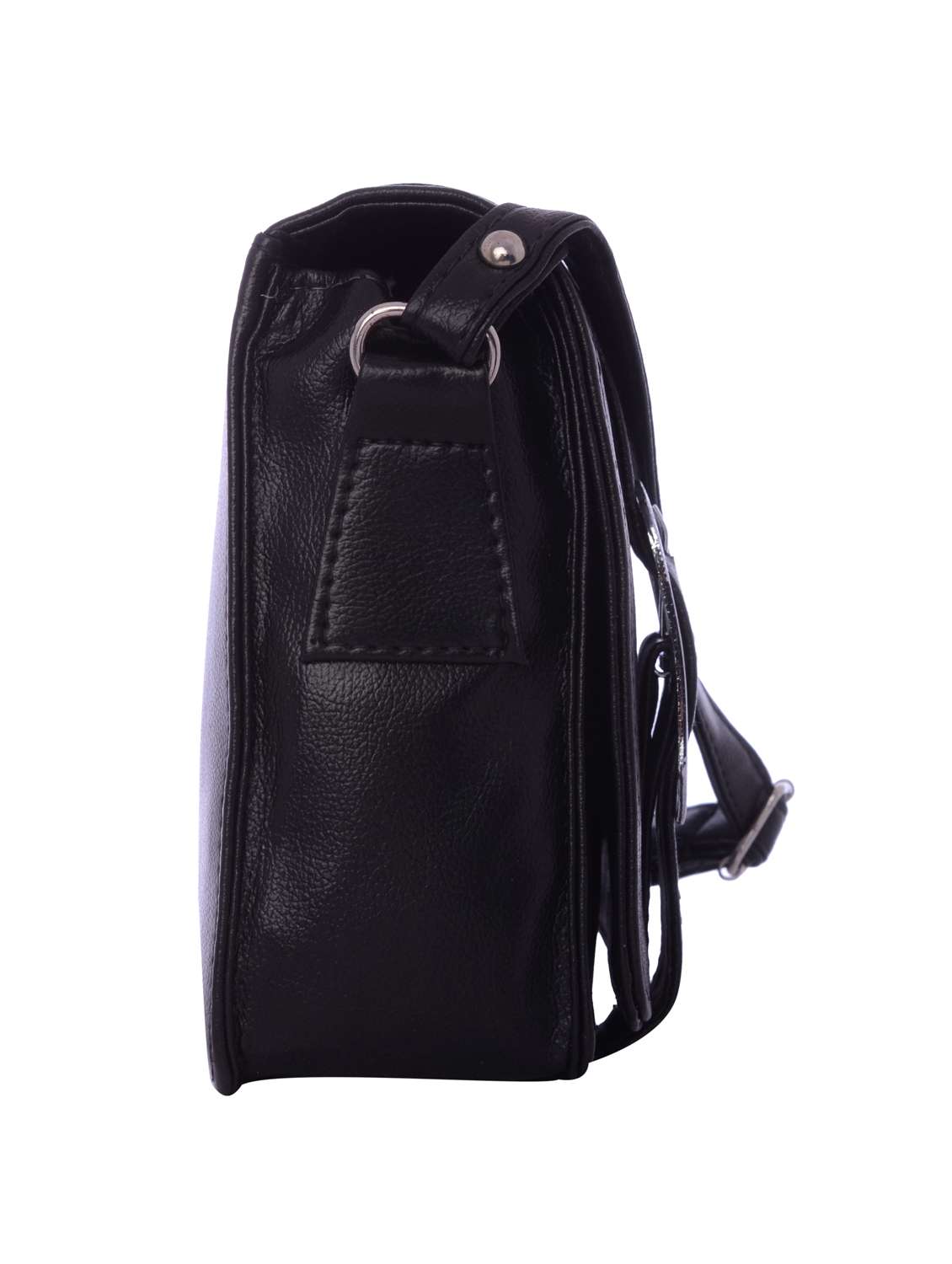 black leatherette checkered sling bag - 12221053 - Standard Image - 4