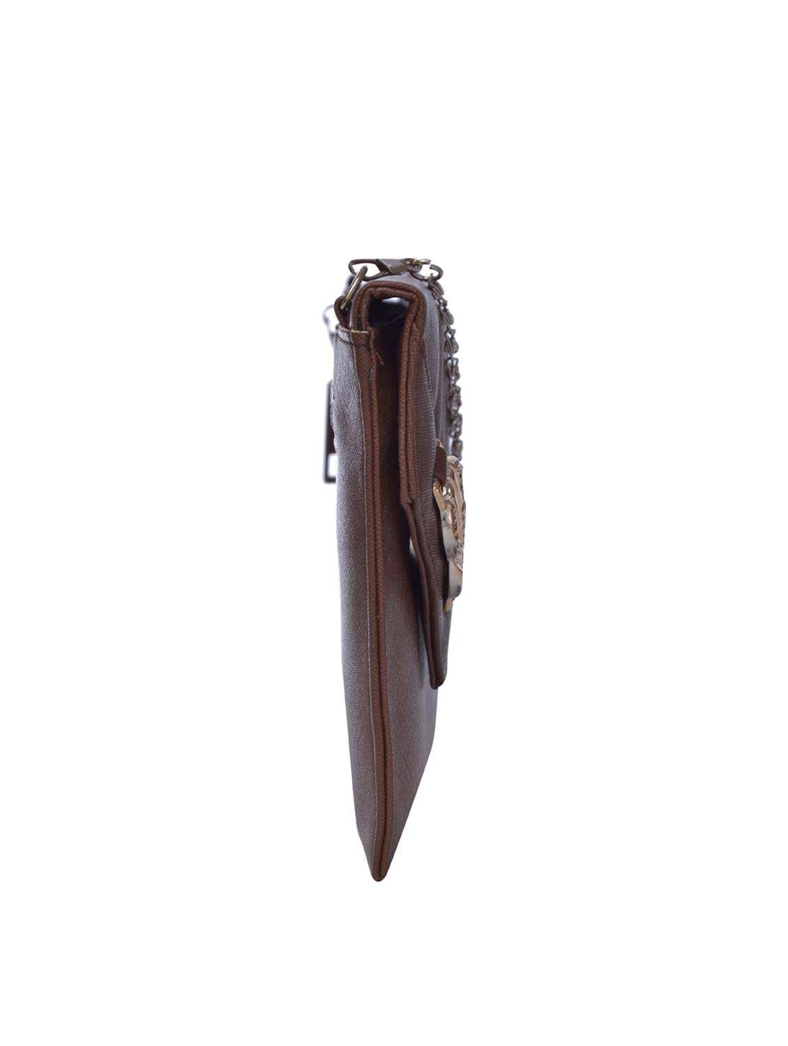 brown leatherette sling bag - 12221063 - Standard Image - 4