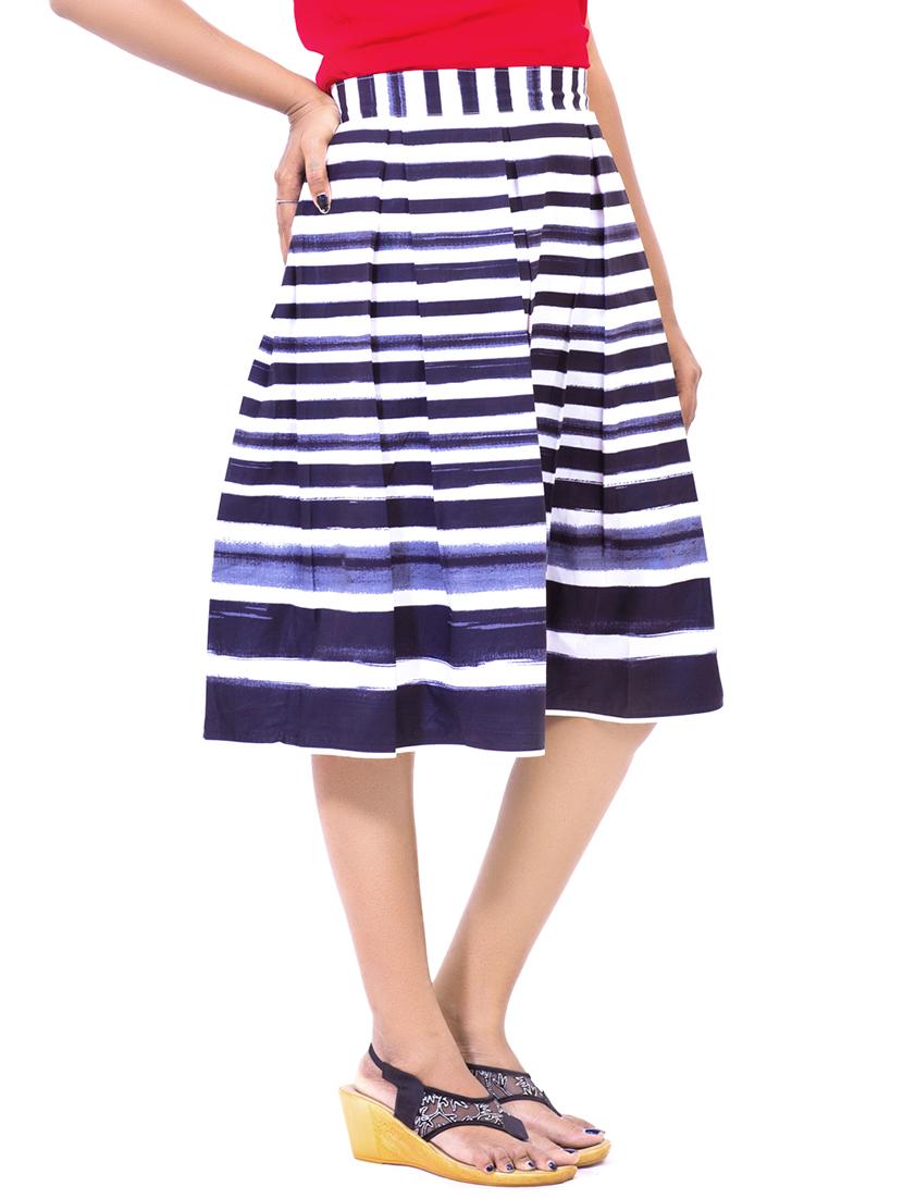 multicolored cotton pleated skirt - 12221148 - Standard Image - 1