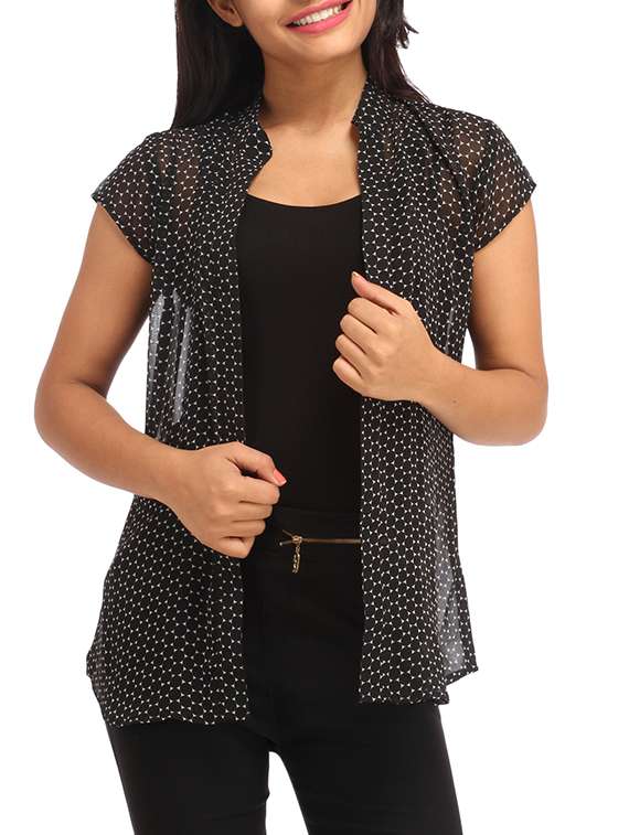 geometric printed shrug