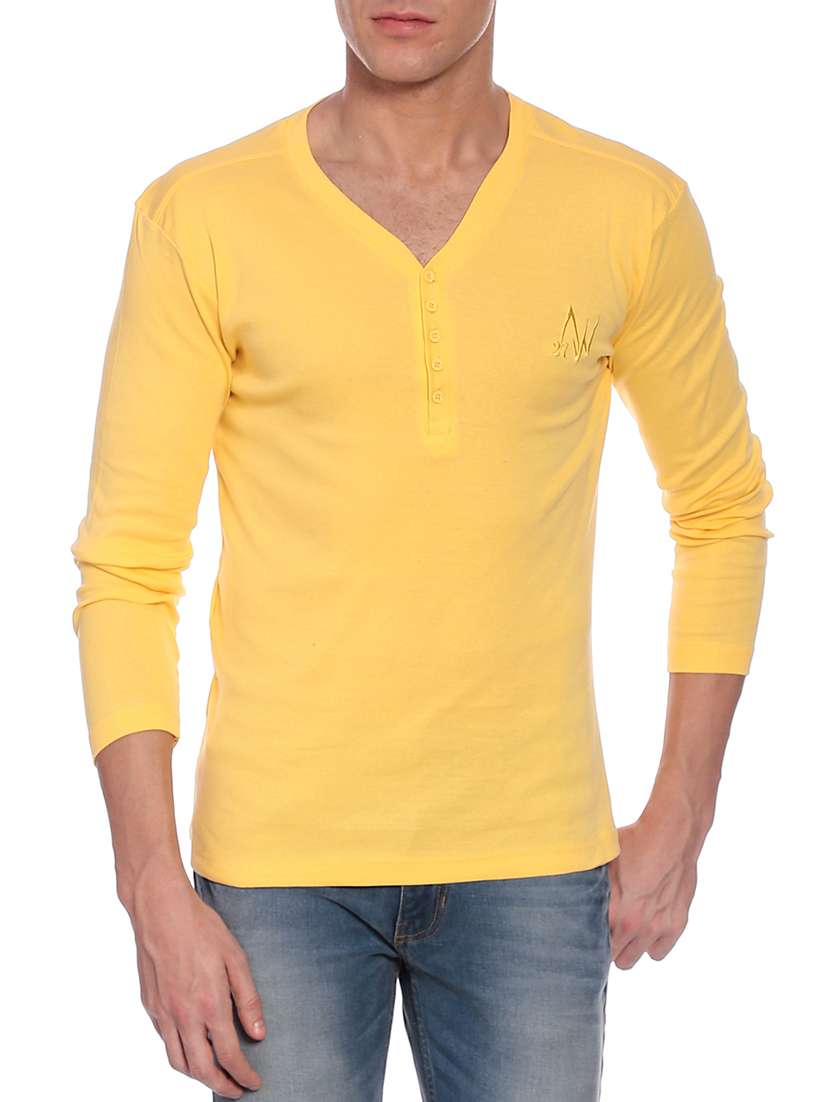 solid yellow cotton t-shirt