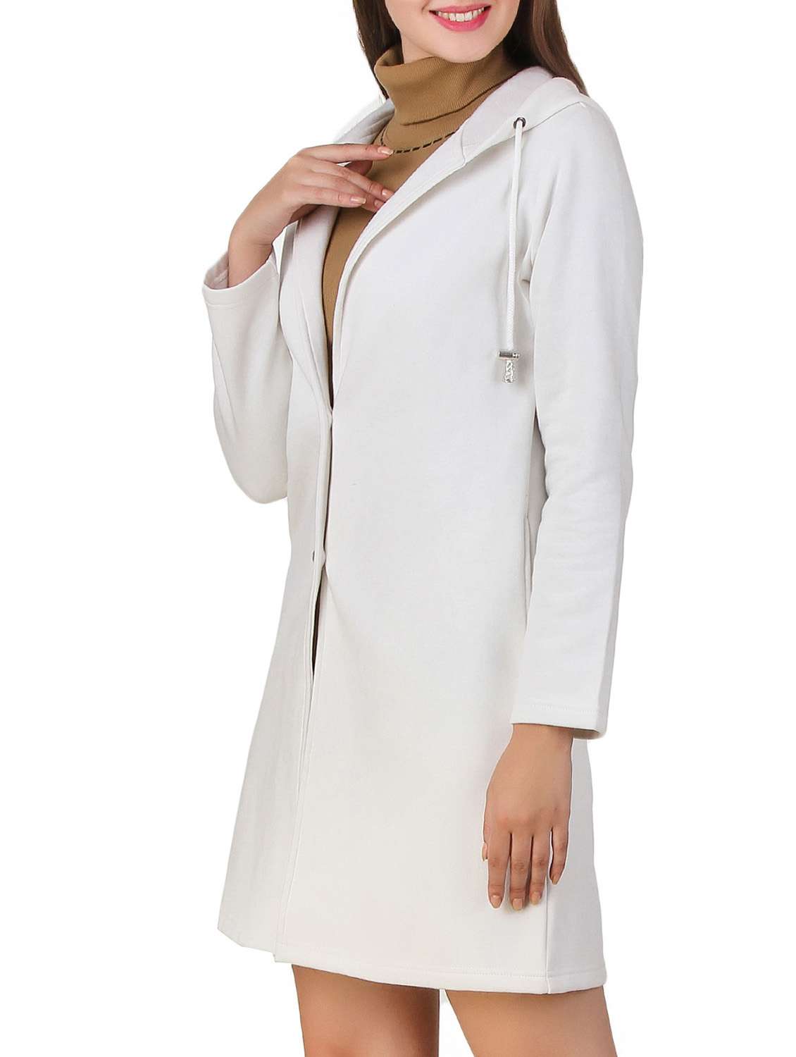 solidwhite fleece over coat - 12251268 -  Standard Image - 1