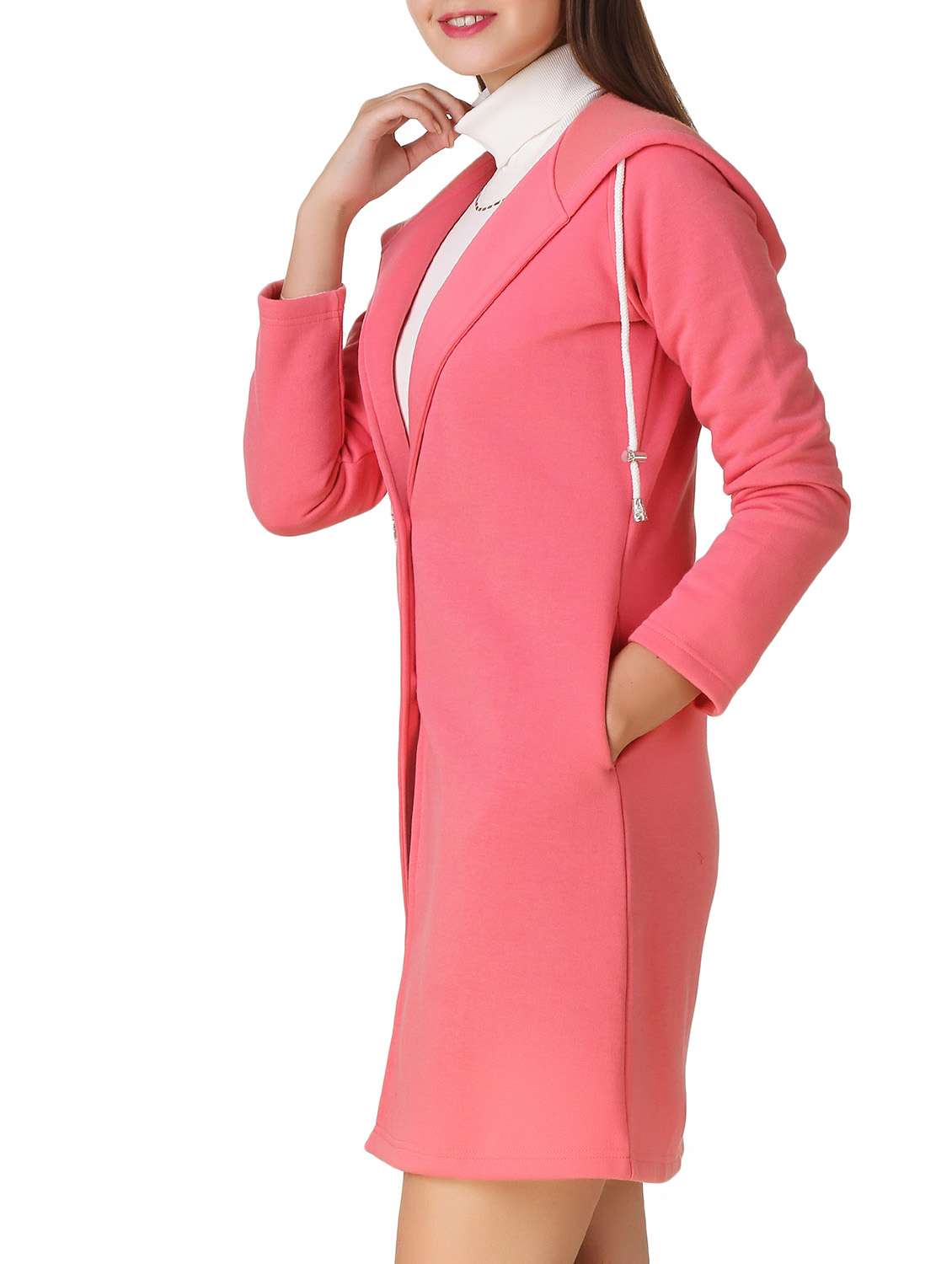 pocket detail hooded overcoat - 12251269 -  Standard Image - 1