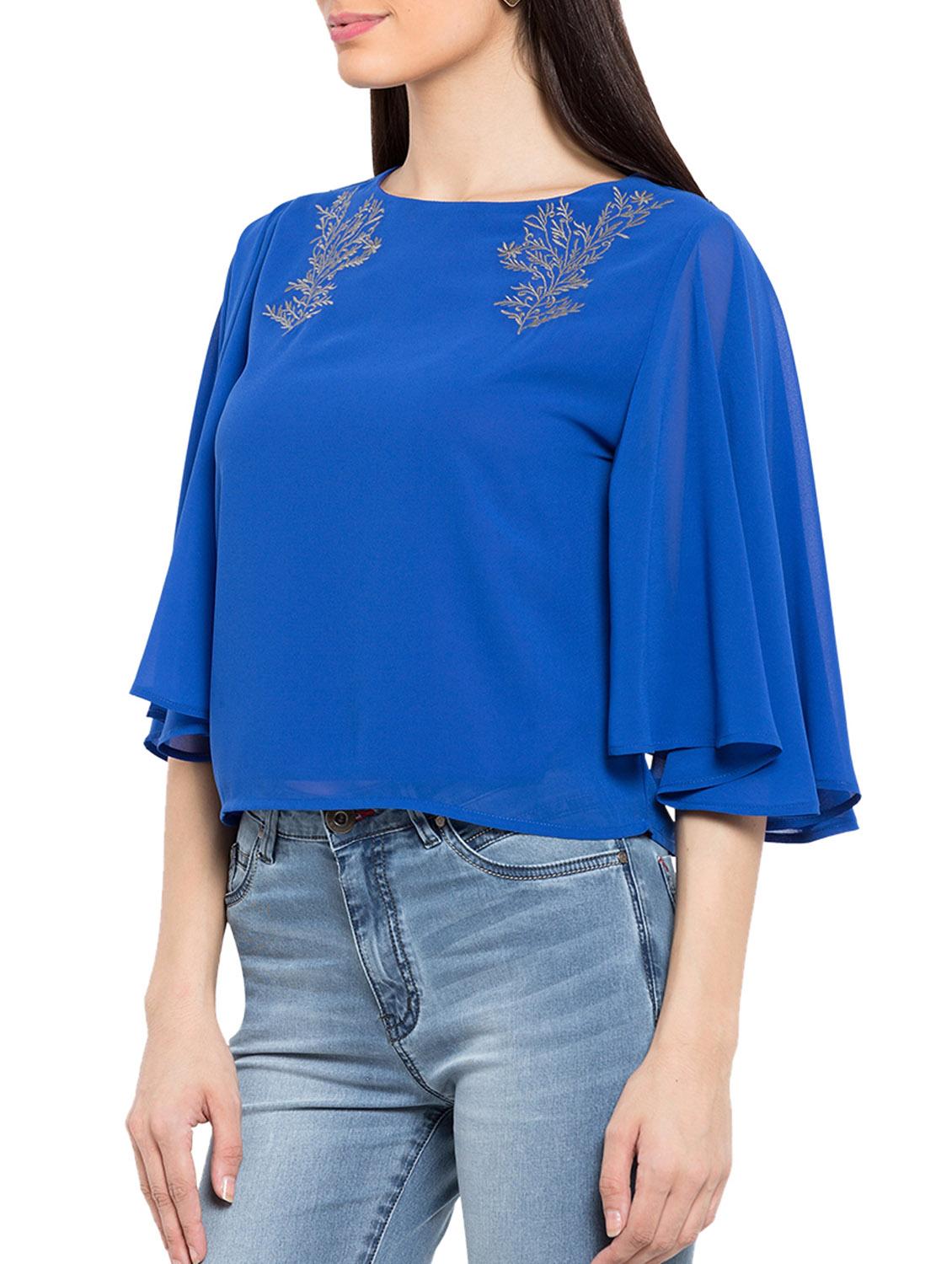 red georgette regular top - 12252625 - Standard Image - 1