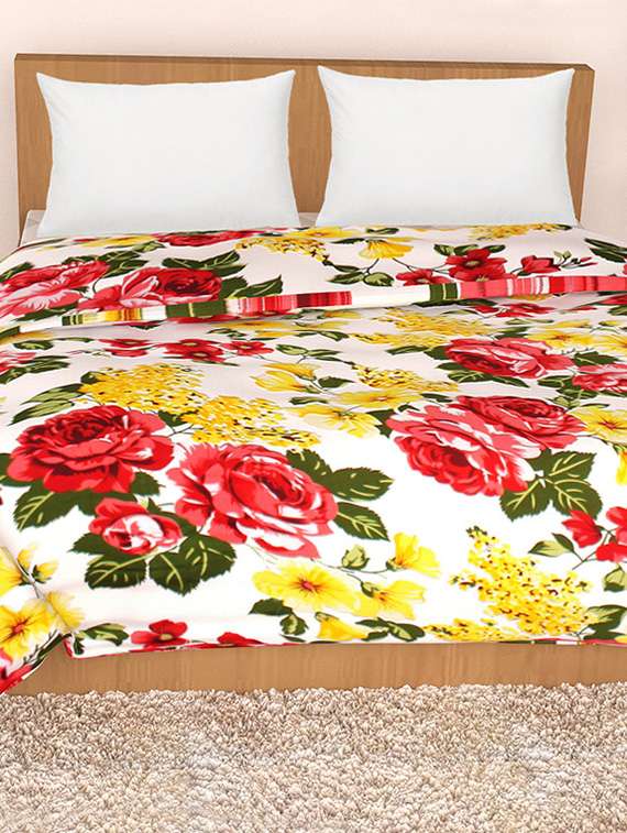 story @ home yellow 2 single dohar/ac quilt with  2 pillow filler