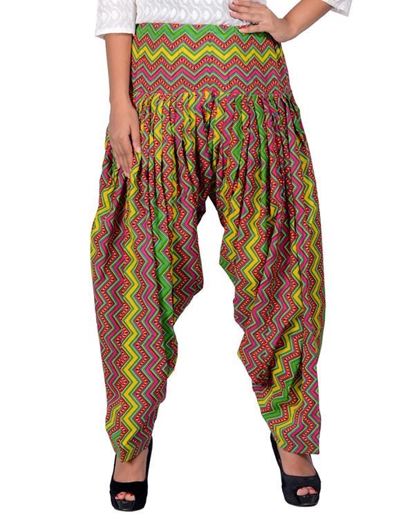 multicolored cotton patiyala salwar