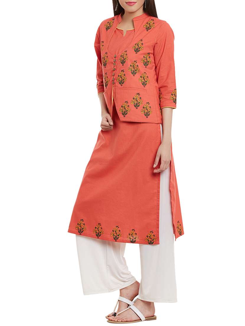 women's kurta with jacket kurta - 12260834 -  Standard Image - 1