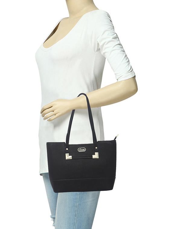 black synthetic leather handbag - 12262497 - Standard Image - 4